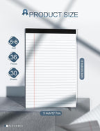 36 Pack Small Legal Pads 5x8 White Note Pads 5x8 College Ruled Paper Tablets - Image 2