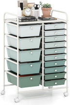 GOFLAME 15-Drawer Rolling Storage Cart, Craft Storage Cart by GOFLAME