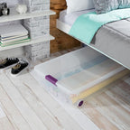 Sterilite 16-Pack 60 Quart ClearView Latch Box, Wheeled Underbed Organizer Bins - Image 4