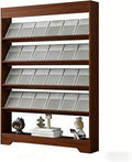 LHIUGE 5-Layer Brochure Display Rack, Freestanding Wooden Magazine Rack by LHIUGE
