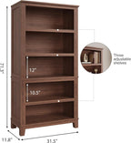 IDEALHOUSE 71" Farmhouse Bookshelf w/Adjustable Shelves & 31.5 in Whidth - Image 2