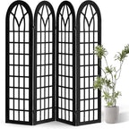 4 Panel Japanese Room Divider, Fully Assembled Wooden Privacy Screen, Shoji by AsNefeli