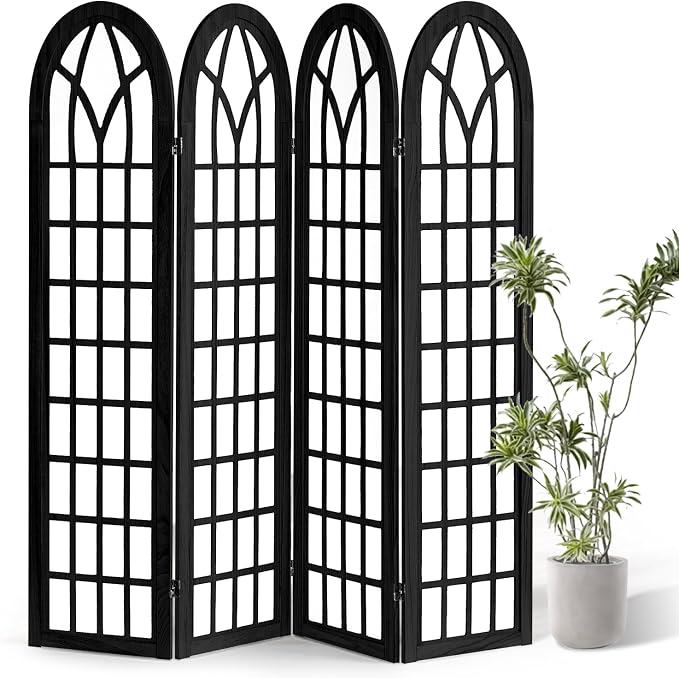 4 Panel Japanese Room Divider, Fully Assembled Wooden Privacy Screen, Shoji by AsNefeli