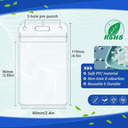 50 Pcs Clear Plastic Vertical Name Badge ID Card Holders - Image 2