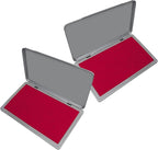 2 Pack Metal Case Stamp Pad Large Size, Crimson Red Color by ZIGEL