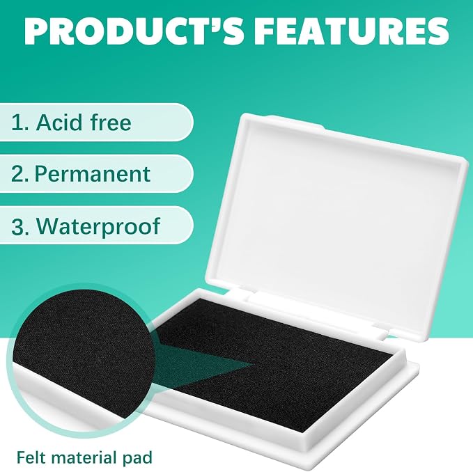 MotiMind 8 Pcs Black Archival Pigment Waterproof Ink Pad - Image 3