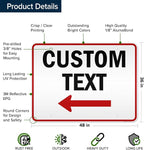 Custom Arrow, Custom Directional Sign, Left Arrow, 36x48 Inches, Reflective - Image 6