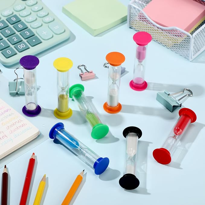 48 Pcs Back to School 5 Minute Sand Timer Bulk Colored Plastic Mini Multicolor - Image 7