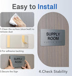 JANITOR CLOSET Signs with Raised Text & Grade 2 Braille, Brushed - Image 4