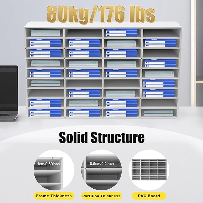 36 Slots Mail Sorters for Office, PVC Literature Organizer - Image 3