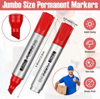 Fuutreo 32 Pcs Jumbo Permanent Markers Bulk Large Chisel Tip Permanent Markers - Image 2