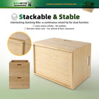 BAMOTTO Lidded Bamboo Storage Bins & Box/Cube/Basket, Home Kitchen and Office - Image 3
