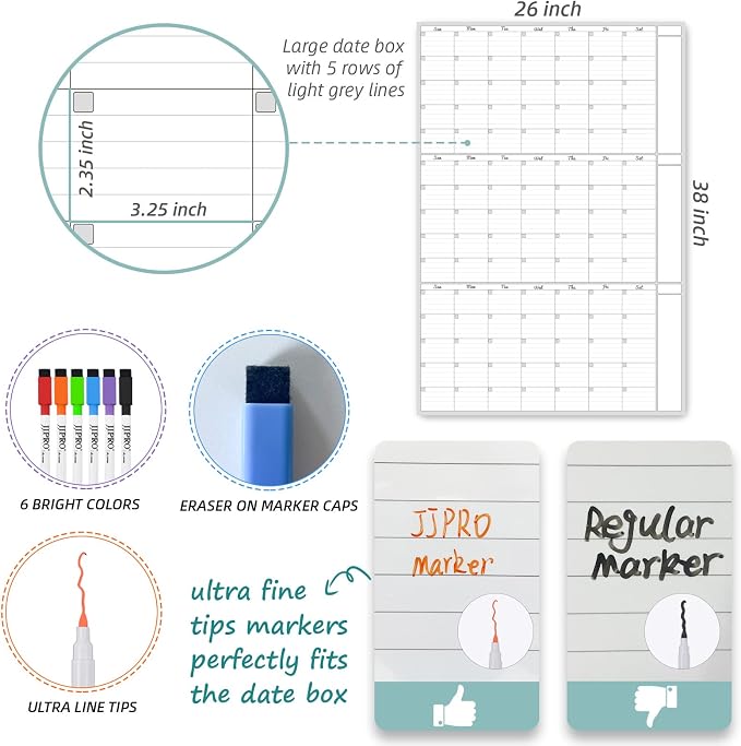 Dry Erase Wall Calendar 3 Month Calendar - Image 3