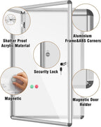 Mifuro 36"x24" Enclosed Bulletin Board, Lockable Weather-Resistant Aluminum - Image 3