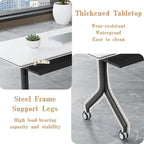 Goakwwuz Conference Room Table, Folding Conference Tables, Thicken Grey Tabletop - Image 5