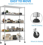 Homdox 5 Tier Storage Racks and Shelving, 3000LBS Commercial Adjustable Wire - Image 6