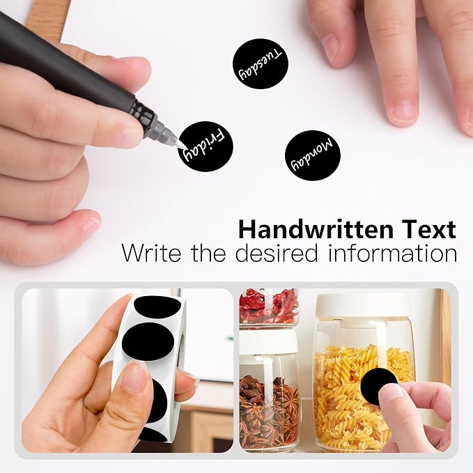 Black 1 Inch Round Color Coding Labels - Image 3