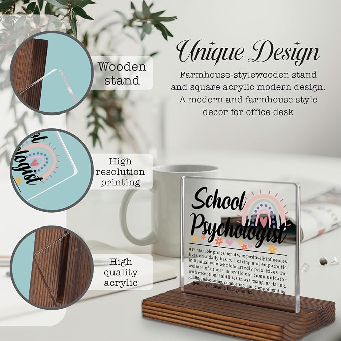 School Psychologist Gifts, Thank You Desk Sign - Image 3