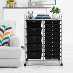 COSTWAY 15 Drawer Rolling Storage Cart, Utility Tools Paper Organizer on Wheels - Image 9