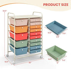 GOFLAME 15-Drawer Rolling Storage Cart, Craft Storage Cart - Image 3