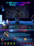 Mouse Pad with Magnetic Wireless Charging, Large Desk Pad Protector, RGB Black - Image 4