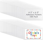 Jeyiour 100 Pcs Label Holders Adhesive Nameplate Pockets Storage Bin Labels by Jeyiour