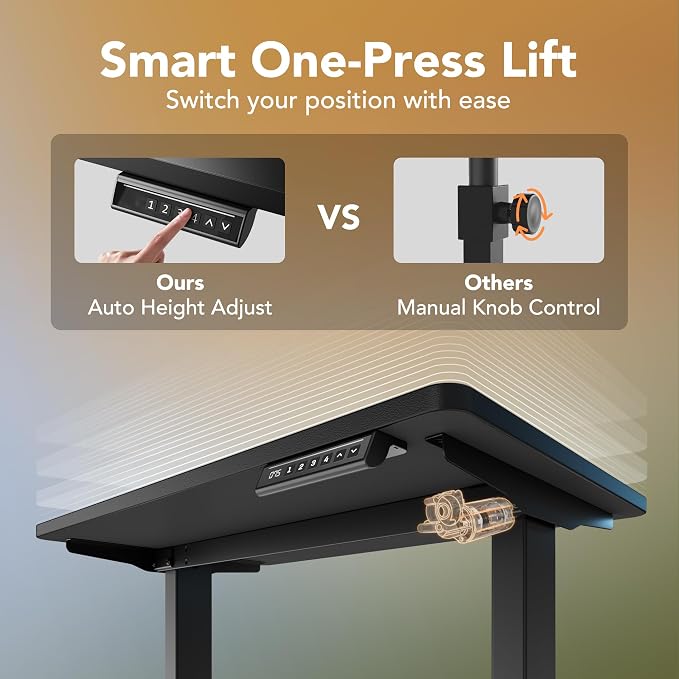 HUANUO Electric Standing Desk, 55 x 24 Inch Height Adjustable Computer Desk - Image 6