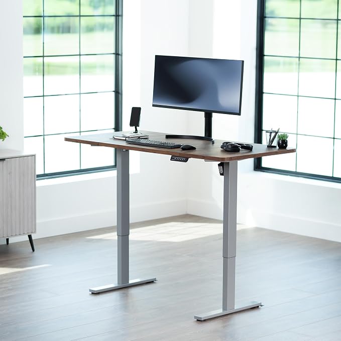 VIVO Electric 60 x 30 in Rustic Standing Desk, Memory Height Adjustment - Image 2