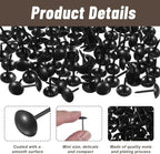 100 Pcs Black Thumb Tacks for Wall, Flat Thumb Tacks for Upholstery and Carpet - Image 3