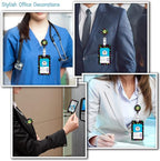 ID Badge Holder with Lanyard, Cute Badge Reel Badge Clip Retractable, Lanyards - Image 3