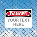 Custom OSHA Style Danger Sign 12" x 18" Plastic Sign, Customizable "Your Text - Image 3