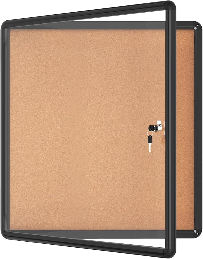 Mifuro 28"x26" Enclosed Bulletin Board, Lockable Weather-Resistant Aluminum by MifuroOfficeProduct