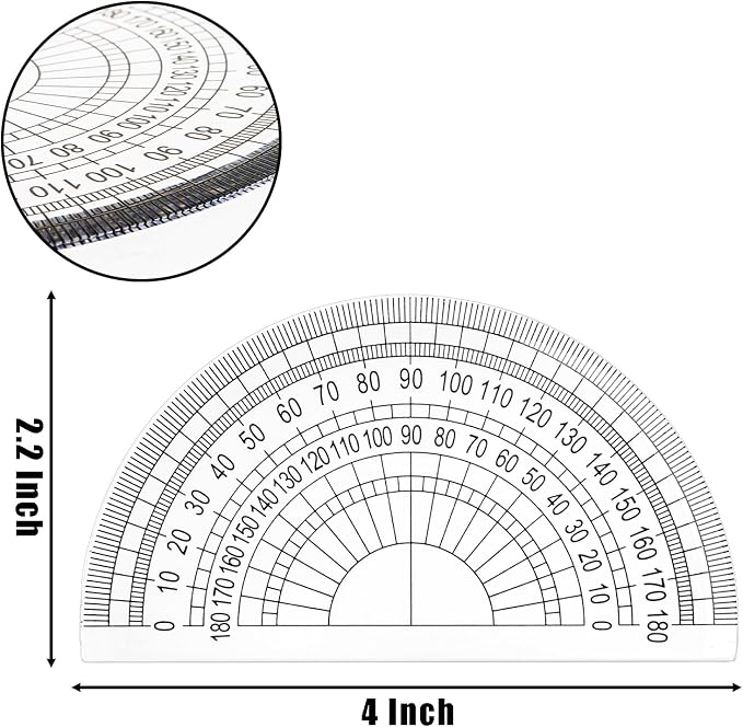 Nicunom 100 Pack Plastic Protractor 180 Degree Math Protractors Geometry - Image 2
