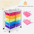 GLACER 15 Drawers Rolling Cart, Storage Cart - Image 3