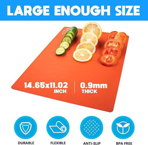 10 Pieces Flexible Cutting Boards, BPA Free Plastic Cutting Boards - Image 2