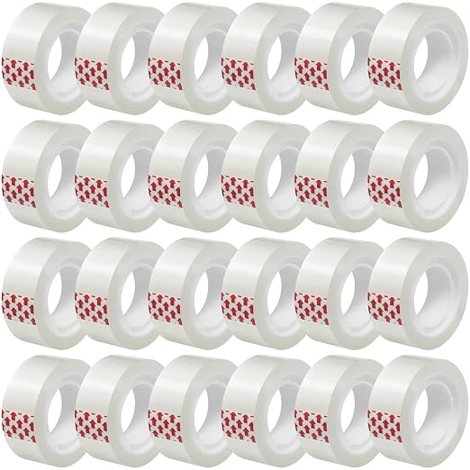 Turxayox 24 Rolls Transparent Tape Refills, 3/4 x 800 Inches, Glossy Gift by Turxayox