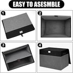 Large 17" 42 Quarts Collapsible Stackable Storage Bins - Image 3