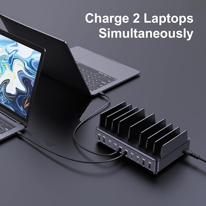 chipofy 500W Charging Station for Multiple Devices, 10-Port Multi USB C Fast - Image 3