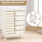 COSTWAY 15-Drawer Rolling Storage Cart, Mobile Utility Cart - Image 5