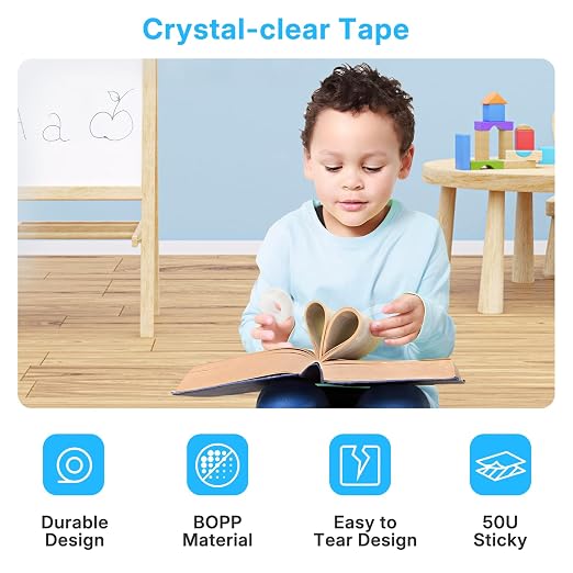 OWLKELA 48 Rolls Transparent Tape Refills, All-Purpose Transparent Glossy Tape - Image 3