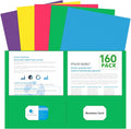 Two Pocket Folders, PANDRI 160 Pack 2 Pocket Folders, Letter Size Paper File by PANDRI