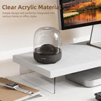SSWOOD Monitor Stand Riser, Wood & Acrylic Computer Monitor Stand Desk Desktop - Image 3