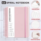 Lined Spiral Journal Notebook, A4 Spiral Notebook, 8.5''×11'' 100GSM Thick - Image 2