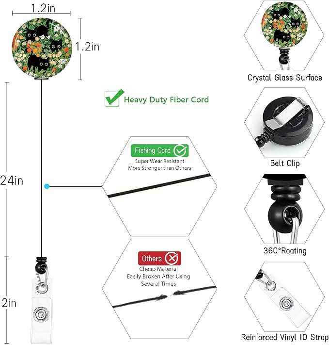Cute Cats Lanyards for ID Badges, Badge Holder - Image 6