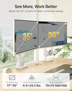 monTEK Dual Monitor Arm, Mechanical Spring Monitor Arm - Image 2