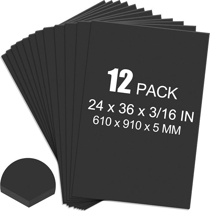 ToLanbbt 12 Pack Black Foam Board, Displaying by ToLanbbt