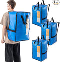 TAILI 4 Pack Blue Moving Bags w/Adjustable Backpack Straps, Moving Supplies by TAILI