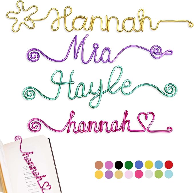 LOFART Custom Bookmarks Personalized Wire Name Bookmark Metal Wire Name Page by LOFART