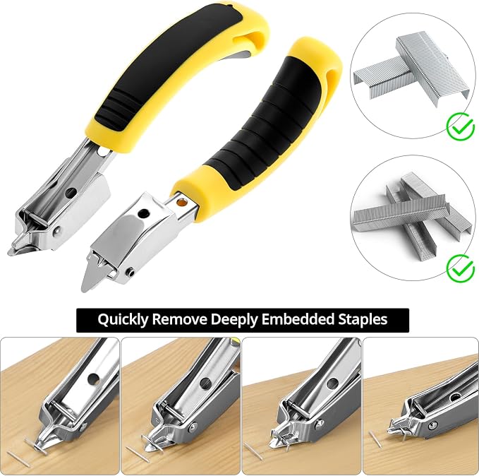 QWORK 4 Pcs Staple Remover Tool and Nail Puller Set, End Cutting Plier - Image 2