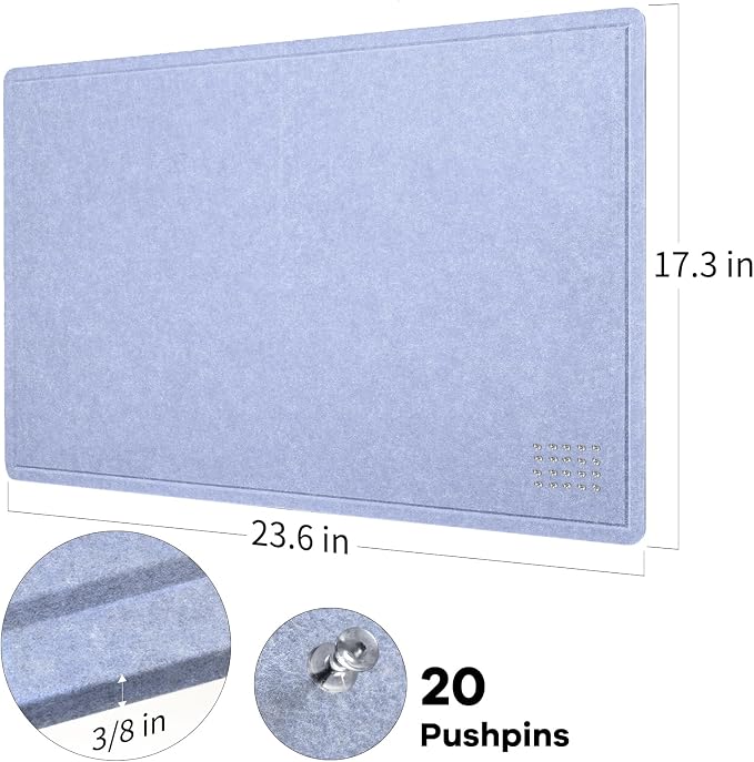 Bulletin Board, 24 x 18 inches Felt Board Decorative Pin Board, Cork Board - Image 5